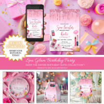 Spa Birthday Party Pink Glitter