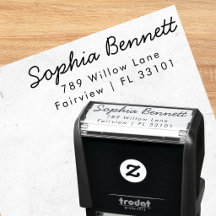 Modern Script Return Address Self-inking Stamp