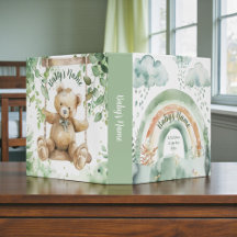 Watercolor Shades of Green Boho Baby