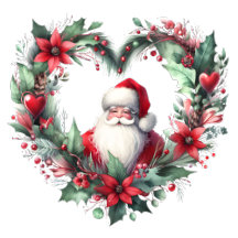  Heart-shaped Santa Claus Floral Wreath 7