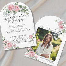 Modern Pink Roses Hand-written Graduation Suite