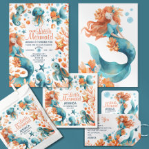 Cute Mermaid Under The Sea Girl Kids' Birthday