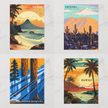 Retro Travel USA Postcards