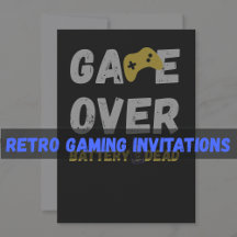 Retro Gaming Dad Invitations