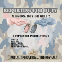 Military Gender Reveal Invitations