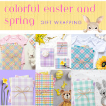 Colorful Easter and Spring Gift Wrapping