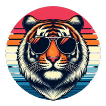 Sweat-shirt Tigre Cool avec Lunettes de Soleil Vin