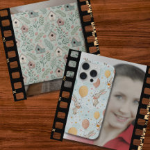 Cute Easter Bunnies and Spring Icons