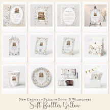 New Chapter - Stack of Books & Wildflower