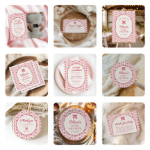 Pink Red Bow Valentine Baby Shower