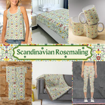 Scandinavian Rosemaling Floral Monogram Pattern