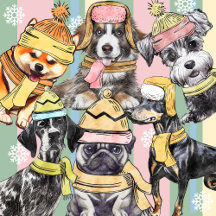 Cute Illustrated Dogs | Christmas Collection