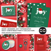 Modern Joy Typography Golf Christmas Party