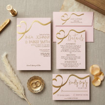 Burgundy and Blush Elegant Gold Ribbon Wedding 