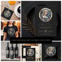 Fantasy Black Gold Virgo Birthday Party & Gifts