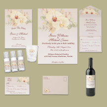 Delicate Orchid Flower Stationery Suite