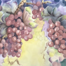 Vineyard Red Grapes Watercolor Napkins — Wine