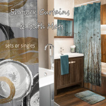 Bathroom Shower Curtain & Bath Mat Combos