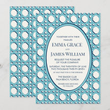 Coastal Blue Rattan Cane Wedding Suite