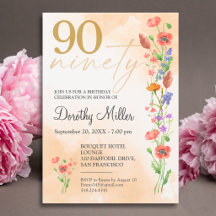 90th Birthday Soft Wildflower Collection