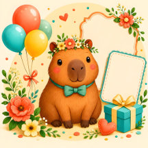 Cute Capybara Baby Shower Invitations