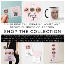 Blush Pink Calligraphy Lashes And Brows Business