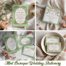 Mint Baroque Wedding Stationery Collection