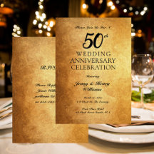 50th Wedding Anniversary Invitations and Signs