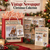 Classic Christmas Vintage Newspaper 