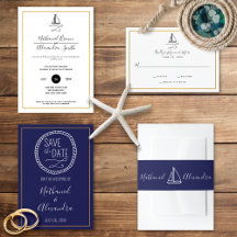 Nautical Sailboat Minimal Wedding Suite