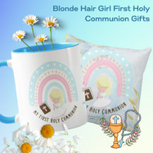 Blonde Girl First Holy Communion Gifts Invites 
