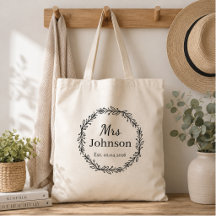 Personalized Script Name Tote