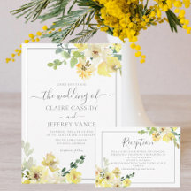 Delicate Yellow Floral Summer Garden Wedding