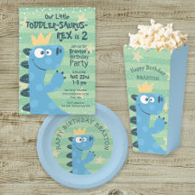 Cute Funny Toddler Boy Dinosaur Theme Birthday