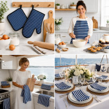 Nautical Navy Blue & White Stripes