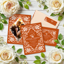 Wedding - Burnt Orange & Red Rust Shabby Chic 