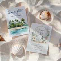 Beach, Tropical & Nautical Save the Date Cards