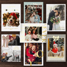 Gold Foil Photo Christmas Cards