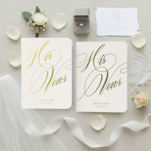 His and Hers Wedding Vow Books Real Foil