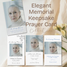 Elegant Memorial Keepsake Prayer Card Collection