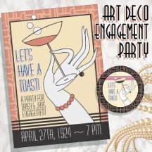 Art Deco Wedding + Engagement Party