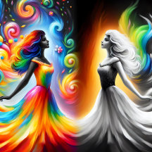 Gemini Twins in Color and Black and White