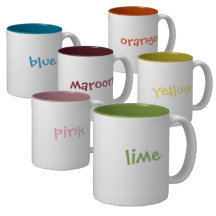 Color mug set: matching mugs in bright colors.