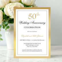 Elegant Gold 50th Wedding Anniversary Collection 
