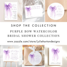 Purple Bow Watercolor Bridal Shower
