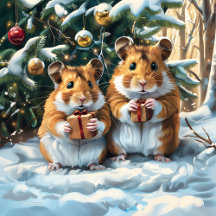 Hamsters with Christmas Gifts