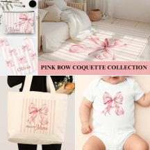 Pink Bow Coquette + Stripes