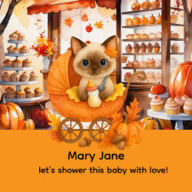 Autumn fall baby shower for cat lovers