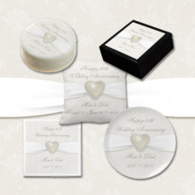 Soft Damask Pearl Heart Anniversary Collection