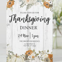 Cozy Thanksgiving Dinner Pumpkin & Flowers